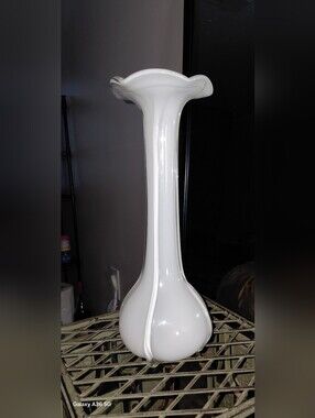 White Glass Bud Vase -
